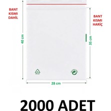 MTKardeşler 2000 Adet 28X35+5 cm Şeffaf Yeşil Geri Dönüşümlü Yapışkanlı Naylon Poşet 28X40 Yeşil Dönüşüm Poşet