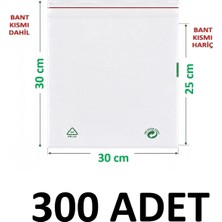 MTKardeşler 300 Adet 30X25+5 cm Şeffaf Yeşil Geri Dönüşümlü Yapışkanlı Naylon Poşet 30X30 cm Yeşil Dönüşüm Poşet