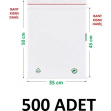 MTKardeşler 500 Adet 35X45+5 cm Şeffaf Yeşil Geri Dönüşümlü Yapışkanlı Naylon Poşet 35X50 cm Yeşil Dönüşüm Poşet