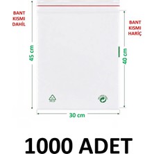 MTKardeşler 1000 Adet 30X40+5 cm Şeffaf Yeşil Geri Dönüşümlü Yapışkanlı Naylon Poşet 30X45 Yeşil Dönüşüm Poşet