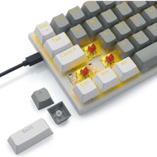 E-Yooso Z-11 Rgb Red Switch Ingilizce Q Full Anti Ghosting Mekanik Oyuncu Klavyesi (Beyaz-Gri-Turuncu Tuşlar)