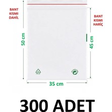 MTKardeşler 300 Adet 35X45+5 cm Şeffaf Yeşil Geri Dönüşümlü Yapışkanlı Naylon Poşet 35X50 cm Yeşil Dönüşüm Poşet