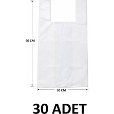 MTKardeşler 30 Adet 50X90 cm Kalın Dayanıklı Beyaz Poşet,eşya Taşıma Poşeti, Battal 50X90 cm Poşet ,gıda ile Temasa Uygun Değildir !!!