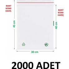 MTKardeşler 2000 Adet 30X40+5 cm Şeffaf Yeşil Geri Dönüşümlü Yapışkanlı Naylon Poşet 30X45 Yeşil Dönüşüm Poşet