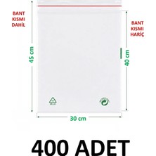 MTKardeşler 400 Adet 30X40+5 cm Şeffaf Yeşil Geri Dönüşümlü Yapışkanlı Naylon Poşet 30X45 Yeşil Dönüşüm Poşet