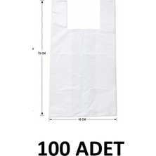 MTKardeşler 100 Adet 45X75 cm Kalın Dayanıklı Beyaz Poşet,eşya Taşıma Poşeti, Battal 45X75CM Poşet ,gıda ile Temasa Uygun Değildir !!!