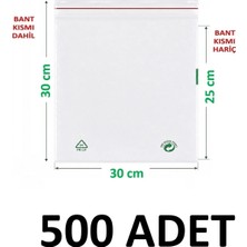 MTKardeşler 30X25+5 cm Şeffaf Yeşil Geri Dönüşümlü Yapışkanlı Naylon Poşet 30X30 cm Yeşil Dönüşüm Poşet 500 Adet