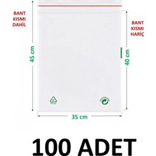 MTKardeşler 100 Adet 35X40+5 cm Şeffaf Yeşil Geri Dönüşümlü Yapışkanlı Naylon Poşet 35X45 Yeşil Dönüşüm Poşet