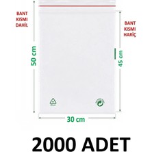 MTKardeşler 2000 Adet 30X45+5 cm Şeffaf Yeşil Geri Dönüşümlü Yapışkanlı Naylon Poşet 30X50 Yeşil Dönüşüm Poşet