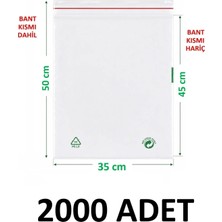 MTKardeşler 35X45+5 cm Şeffaf Yeşil Geri Dönüşümlü Yapışkanlı Naylon Poşet 35X50 cm Yeşil Dönüşüm Poşet 2000 Adet
