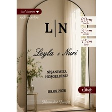 Ruhab Düğün Nişan Söz / Ayna Yazısı / Karşılama Aynası / Sticker / 40 cm / Minimalist Siyah