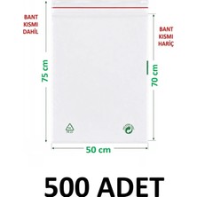 MTKardeşler 500 Adet 50X70+5 cm Şeffaf Yeşil Geri Dönüşümlü Yapışkanlı Büyük Naylon Poşet 50X75 cm Yeşil Dönüşüm Poşet