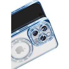 Eco Port Apple Iphone 16 Pro Max Kılıf Joke Simli Magneticsafe Kılıf - Mavi