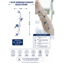 Tattoo 1 Aylık Sonradan Kararan Gerçekci Kuş ve Yazı Model Geçici Dövme Yapıştırma