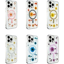 Eco Port Apple Iphone 15 Pro Max Kılıf Daisy Simli Magsafe Kapak - Siyah
