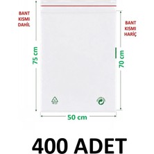 MTKardeşler 400 Adet 50X70+5 cm Şeffaf Yeşil Geri Dönüşümlü Yapışkanlı Büyük Naylon Poşet 50X75 cm Yeşil Dönüşüm Poşet