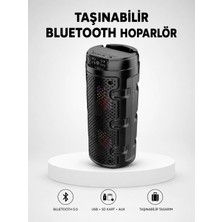 Najmaddin Mey ® Bluetooth 5.0 Kablosuz Hoparlör Çift Sürücülü Yüksek Ses Kalitesi Kompakt Tasarım Naj