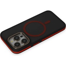 Eco Port Joko Apple Iphone 15 Pro Max Rocky Magsafe Kapak - Siyah-Kırmızı