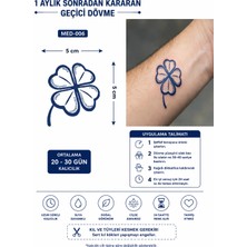Tattoo 1 Aylık Sonradan Kararan Gerçekci Yonca Mınımal Model Geçici Dövme Yapıştırma