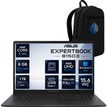 Asus Expertbook B1 Intel Core 5 120U 8 GB Ddr5 1 Tb SSD 15.6'' Full Hd Windows 11 Pro Dizüstü Bilgisayar B1503CVA-C516512B0DRNP02