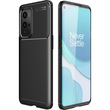 Vintessy One Plus 9 Pro Kılıf Auto Focus Karbon Kapak - Siyah
