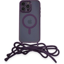 Eco Port Apple Iphone 12 Pro Kılıf Divo Lazer Askılı Magsafe Kapak - Derin Mor
