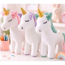 BaNaDa Oyuncak 3 Adet Peluş Unicorn Figürlü Uyku Arkadaşı Yastık 33 Cm.