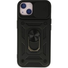 Eco Port Apple Iphone 14 Kılıf Pars Lens Yüzüklü Silikon - Siyah