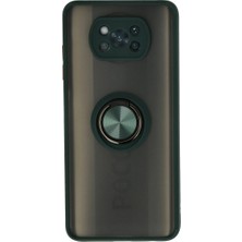 Eco Port Xiaomi Pocophone X3 Kılıf Montreal Yüzüklü Silikon Kapak - Yeşil