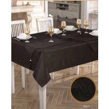 Ceki Home Gabi Amerikan Servisli Yemek Takımı Masa Seti 12 Kişilik 26 Parça 160 × 260 cm Runner Set Siyah