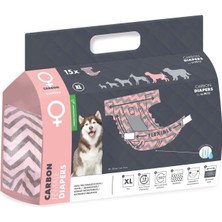 M-Pets Carbonlu Dıapers Dişi Köpekler Için Külot (Xl) 15Lİ