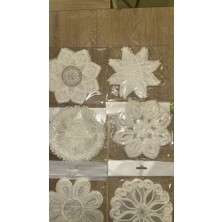 6'lı Dantel Kahve Sunumluğu 15X15 cm Asorti Desenli Şık Bardak Altlığı