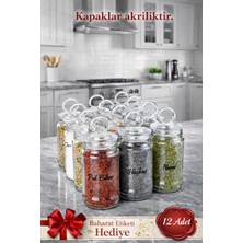 Empressco 12 Adet Vakumlu Halka Kapak Cam Baharat Takımı (Etiket Hediyeli)
