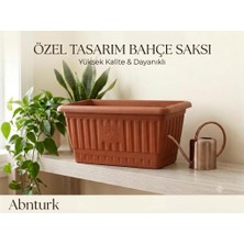 Abnturk 5 Litre Yüksek Kaliteli Plastik Balkon Saksısı Bahçe Saksı 30X18X17CM