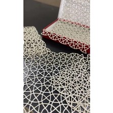 Ceki Home Angles Model Kahverengi 5 Parça Dantel Runner Seti Masa Örtüsü Salon Takımı