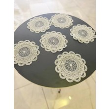 6'lı Dantel Kahve Sunumluğu 15X15 cm Asorti Desenli Çeyizlik Sunumluk