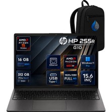 Hp 255R G10 Amd Ryzen 5 7535U 16 GB Ddr5 512 GB SSD Radeon 660M 15.6'' Full Hd Windows 11 Pro Dizüstü Bilgisayar D30M3ETRRNP05
