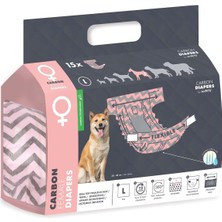 M-Pets Carbonlu Dıapers Dişi Köpekler Için Külot (L)
