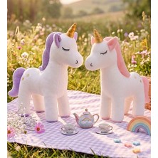 BaNaDa Oyuncak 2 Adet Peluş Unicorn Figürlü Uyku Arkadaşı Yastık 33 Cm.
