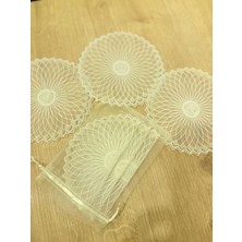 Ceki Home 6'lı Dantel Kahve Sunumluğu 15x15 cm Asorti Desenli Türk Kahvesi Sunum Seti