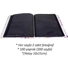 1001 Fırça RS306 Fotoğraf Albümü 10X15CM 200 Fotoğraf Kapasiteli Istanbul Desenli Lüks Albüm