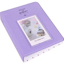 1001 Fırça Instax Moment Polakart Fotoğraf Albümü - 65 Kapasite - 6x9 Ebat Mor