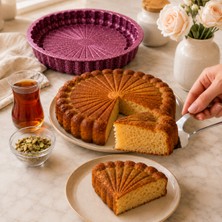 26 cm Granit Kaplama Alüminyum Kek Kalıbı Yuvarlak Desenli Yapışmaz Fırın Kalıbı 5 cm Yükseklik Sariva Home