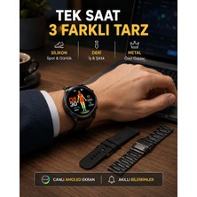 Zenviaa Mey Ithalat® Amoled Ekranlı Akıllı Saat – 3 Kordon Seçenekli, Suya Dayanıklı, Kalp