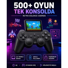 Zenviaa Mey Ithalat® Çocuklar ve Yetişkinler Için Uygun 500 Oyunlu Taşınabilir Mini Retro El