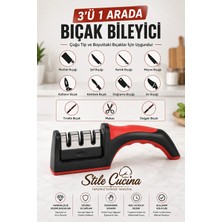 3 Açılı Profesyonel Bıçak Bileyici Elmas Seramik Tungsten Çelik El Bıçakları Bileme – Kırmızı Siyah