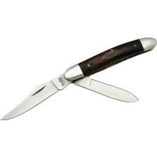 K-21 Linder Çiftli / Çift Ağızlı Çakı 14,5 cm - Ahşap Saplı, Manuel