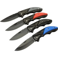Klipsli 4 Lü Set Metal  16 cm Kamp / Outdoor Çakı  - Yarı Otomatik, Kemerlikli, Kutulu