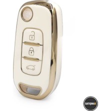 Satışmax Express 3 Buton Sustali Beyaz Gold 1.ci Kalite Nano Anahtar Kılıfı S14658