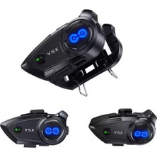 Y5X Rgb Işıklı Intercom 5 Kişi Bağlantılı 1000MAH Motosiklet Bluetooth Kulaklık Seti